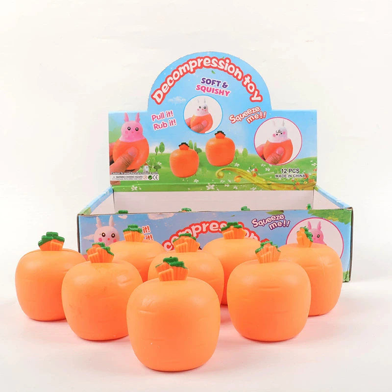 Squishy Carrot Rabbit Squeeze Telescopic Toys | Stress Relief Pinch Music Toy for Kid alternate view
