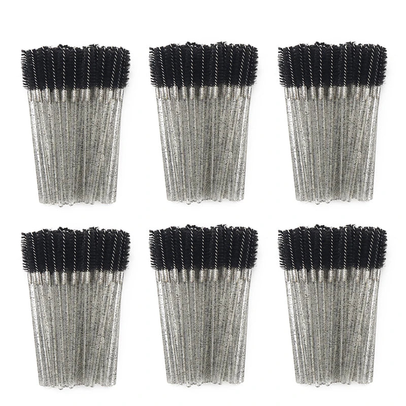 ANNAFRIS 50Pcs Eyelash Brush Soft Head Spiral Crystal Eyebrow Brush Lash Extension Brush detail view