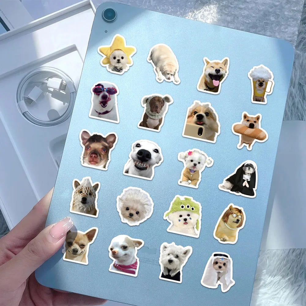 30/60/180 Funny Dogs Stickers Cartoon Cute Decals Toy Stationery Guitar Phone Bicyc additional angle