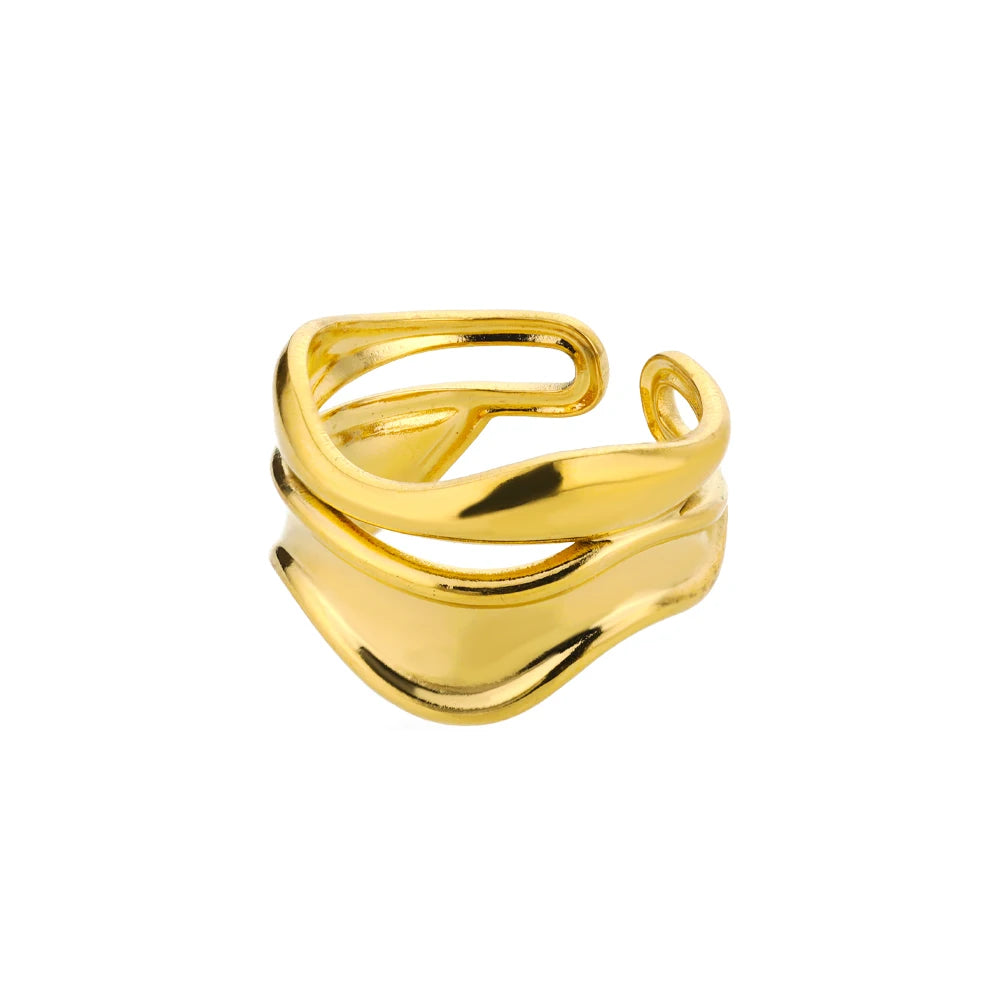 316L Stainless Steel Rings for Women Gold Color Never Fade Luxury Classic rings wedding detail view