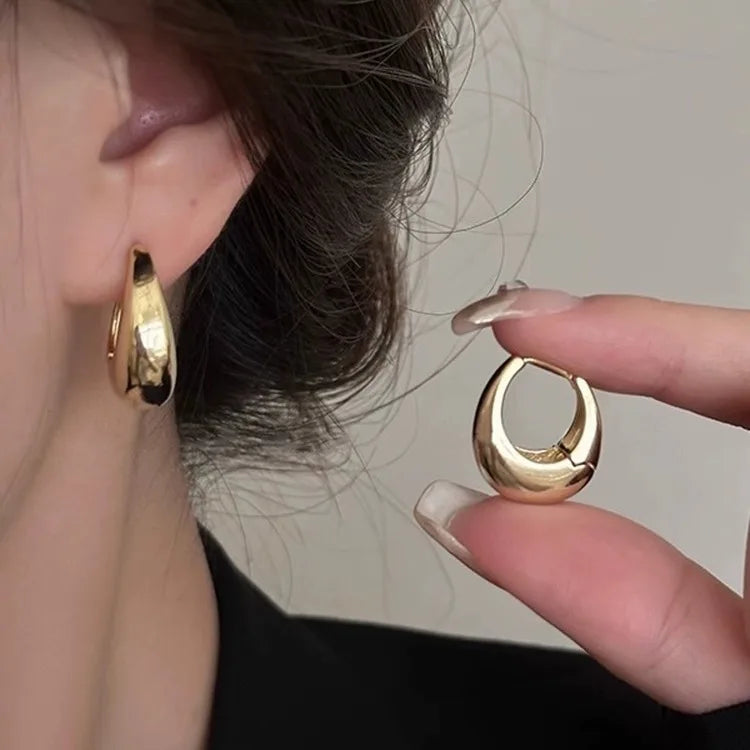 3 Pairs Stainless Steel Crystal Zirconia Hoop Earrings for Women Trendy Simple Gold P alternate view