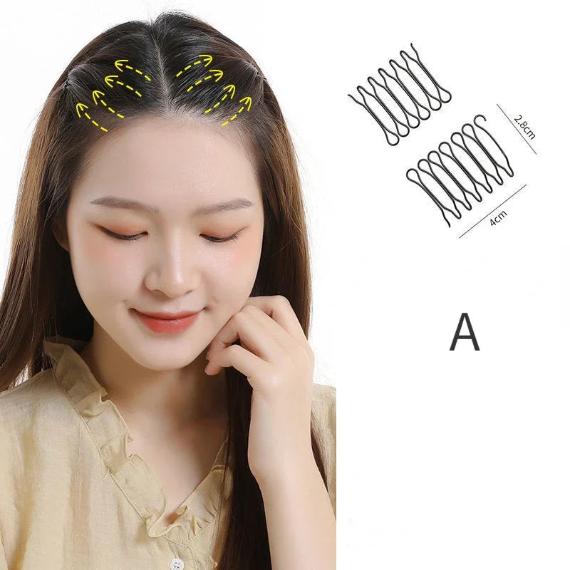 Women Invisible Broken Hair Hairpin Adult Tiara Tools Roll Curve Needle Bangs Fixed Insert Comb Professional Styling Accessories