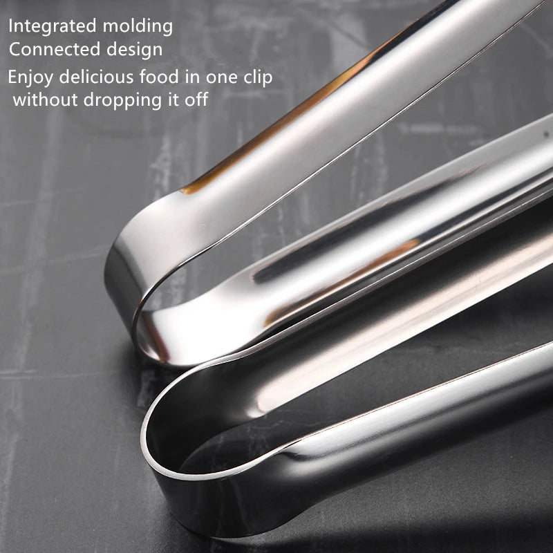 Steel Grill Tongs Food Clip Steak Clip Bread Tong Cooking Utensils Party Non-Slip Kit lifestyle view