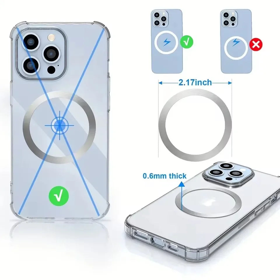 Stainless Steel Universal Magnetic Metal Plate Ring For Magsafe Wireless Charger Iron lifestyle view
