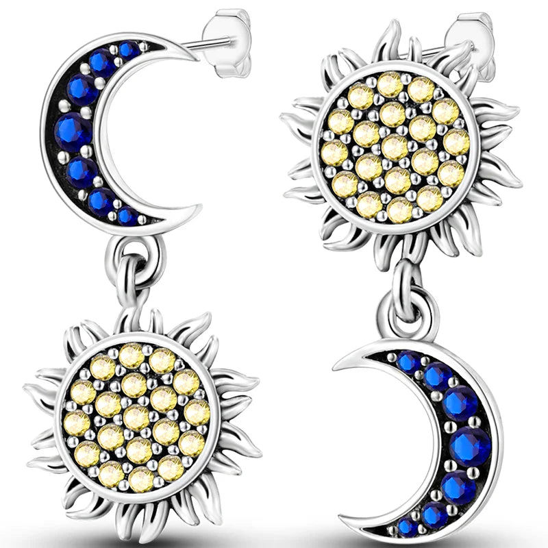 Hot Classic Original 925 Sterling Silver Earrings Colorful Circle Hoop Earrings For W lifestyle view