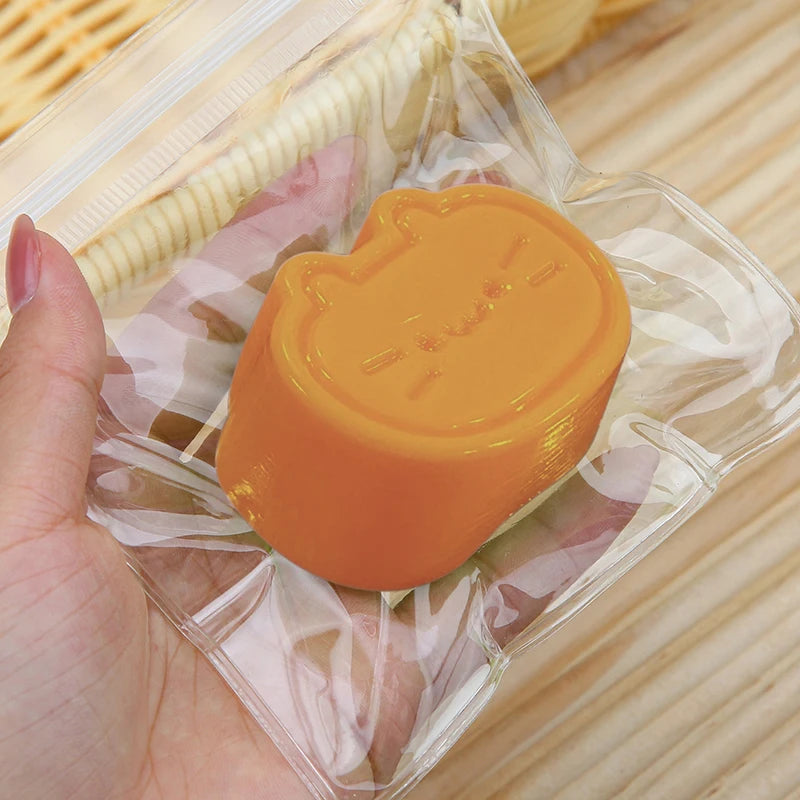 Sticky TPR Cute Cat Cheese Bread Pressure Relief Soft Squishy Fingertip Toy Relievi additional angle
