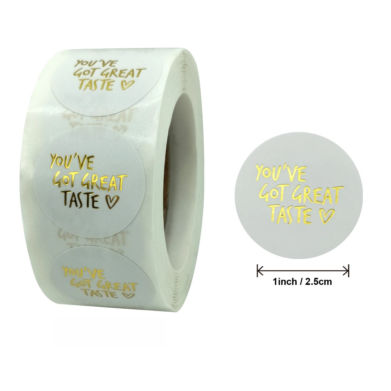 500pcs Pink Black You've Got Great Taste Stickers Gold Foil Business Thank You Stic additional angle