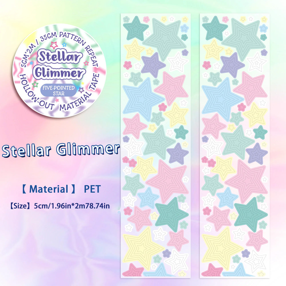 Colorful Star and Heart Die-Cut Stickers | Multi-Layer Hollow Decorative Journal Sticker detail view