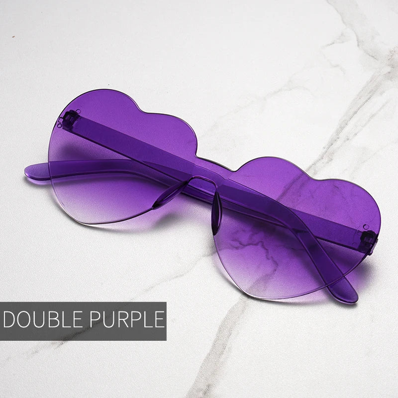 Color heart shape ocean personality Frameless Children's Sunglasses Candy Love Sungla detail view