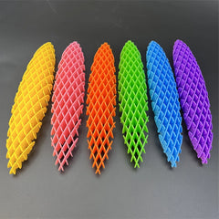 3D Telescopic Decompression Elastic Mesh Toys Stress Relief Small Worm Decompression A close-up view