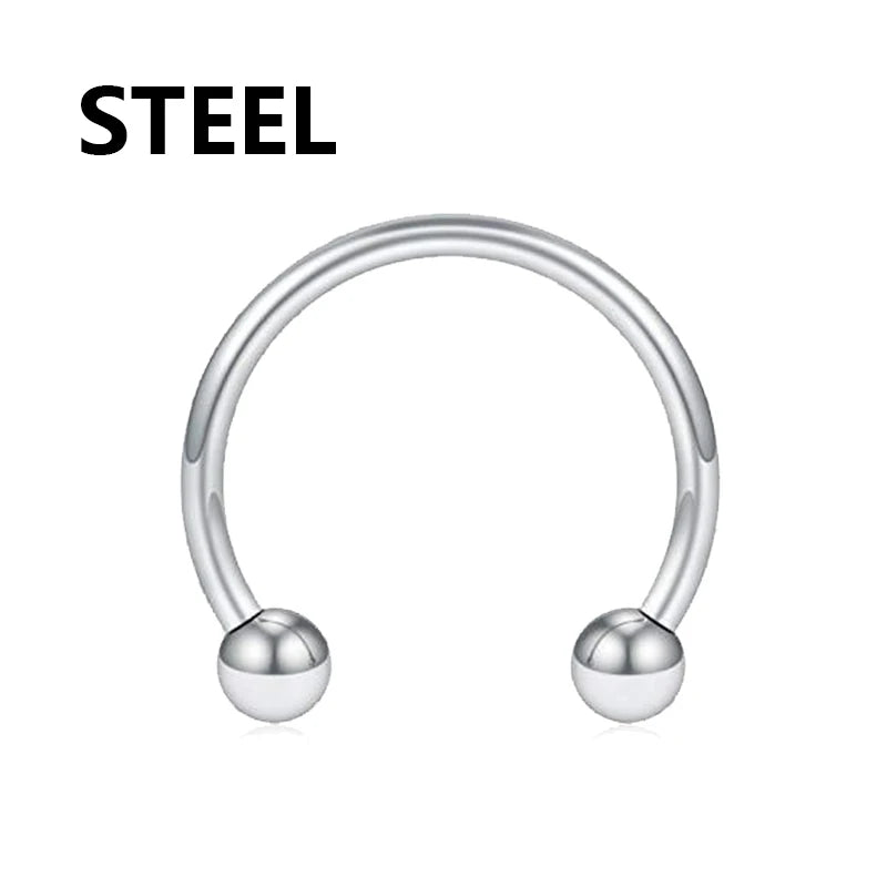 1PC Stainless Steel Helix Piercing Eyebrow Lip Labret Rings Stud Earring 6/8/10mm Trag close-up view