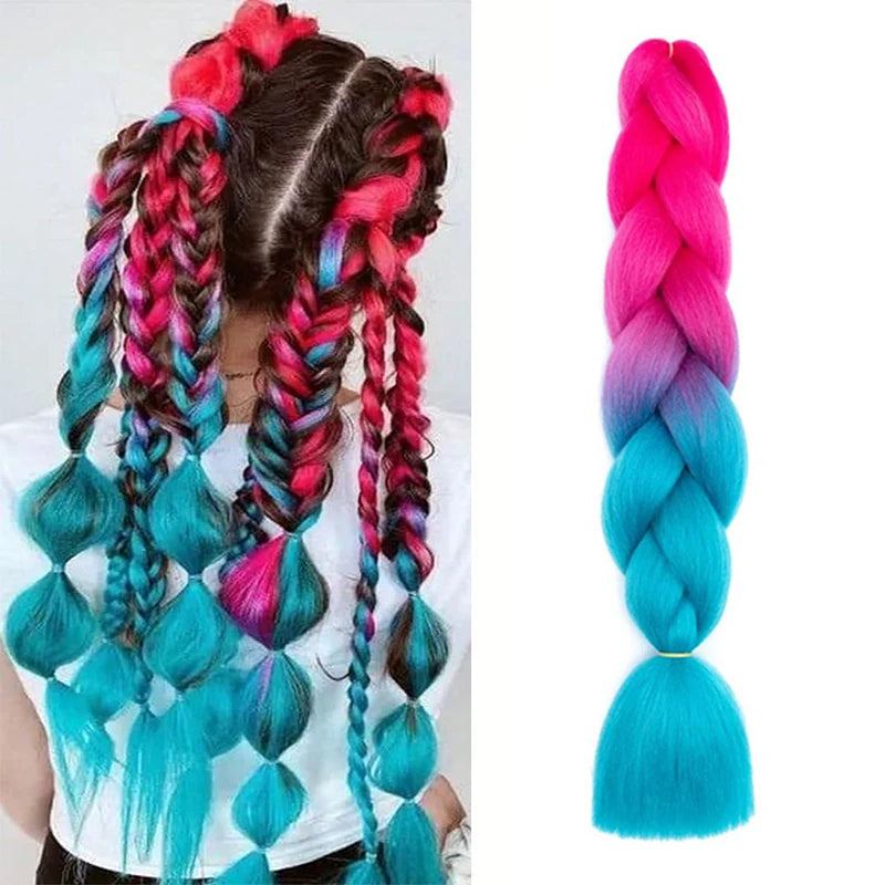 24Inch Synthetic Long Straight Yaki Braids Hair Jumbo Braid Hair Extension Pre Stretc alternate view