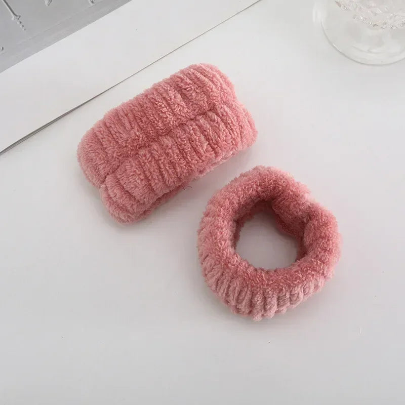 Soft Coral Fleece Headband Women Makeup Wash Face Spa Elastic Hair Band Fashion Femal lifestyle view