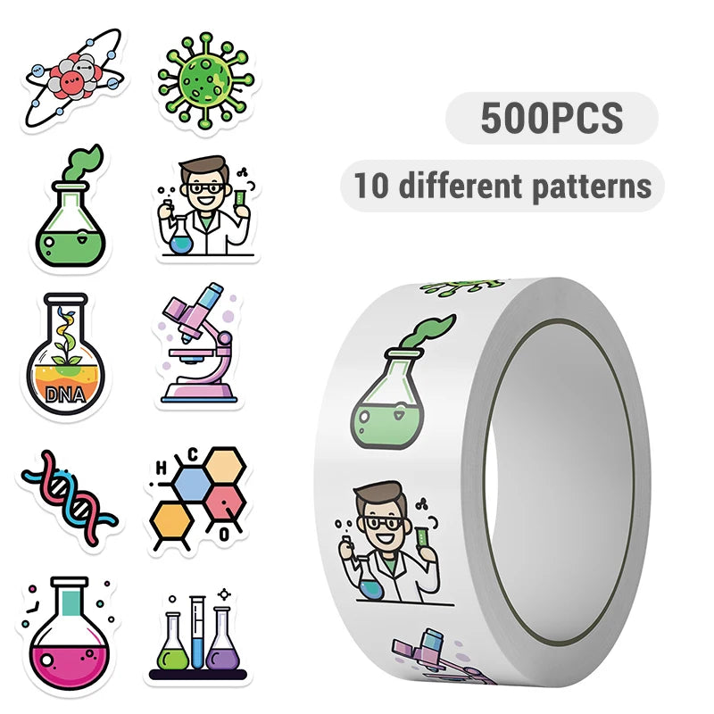 500PCS Science Lab Stickers | Waterproof Vinyl Decals for Chemistry Biology Experimen alternate view