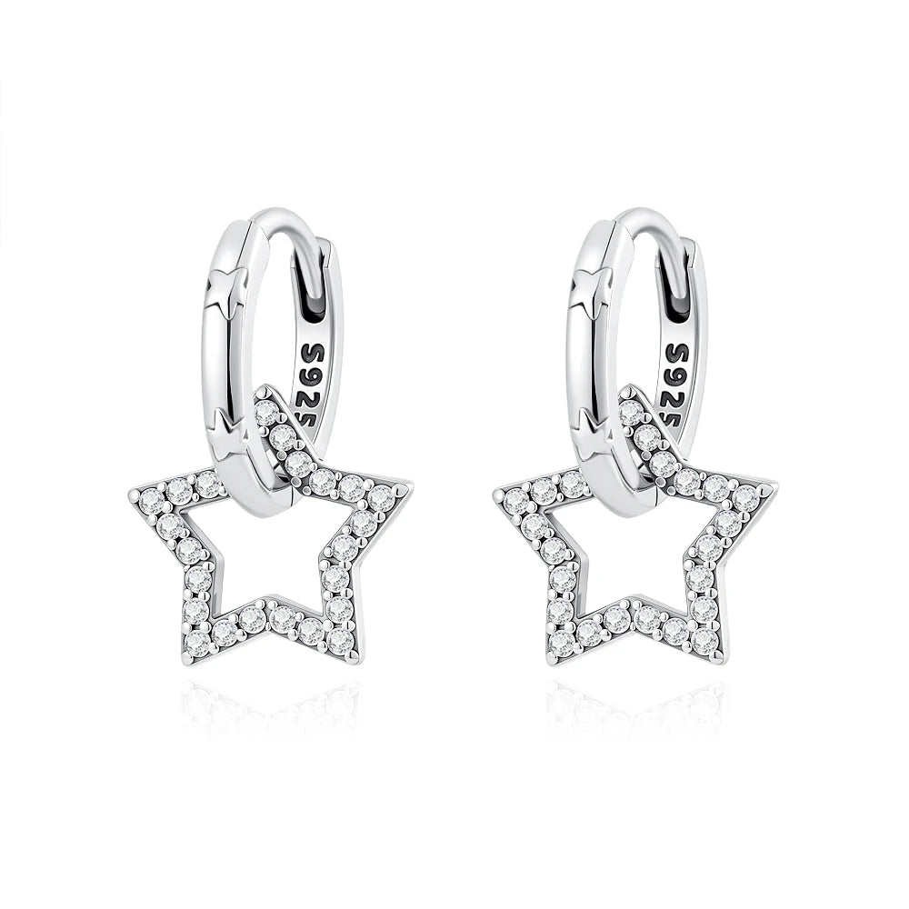 2026 New 925 Silver Elephant Cherry Blossom Butterfly Heart Earrings, a delicate choic close-up view