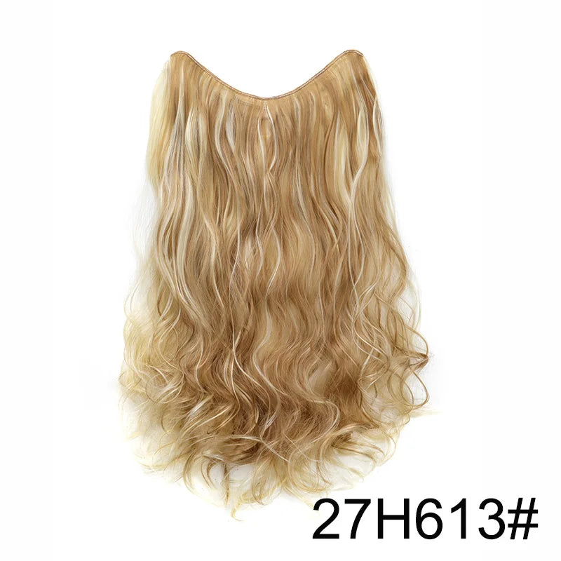 20Inch Synthetic Wavy Curly Clip in Hair Extensions | Heat Resistant Black Blonde Hai lifestyle view