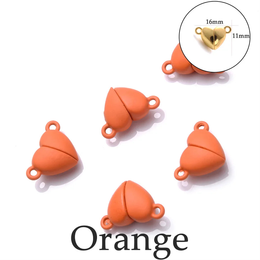 Heart Round Magnetic Clasps Set | DIY Jewelry Connector Charms detail view