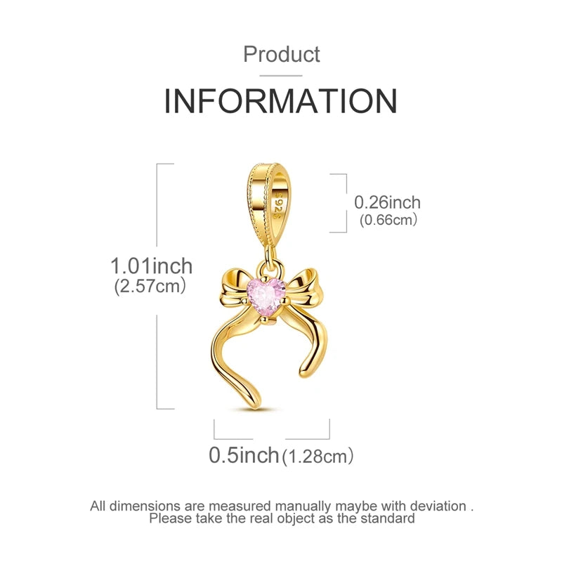 925 Sterling Silver Gold Zircon Irregular Bracelet Charm Bead close-up view
