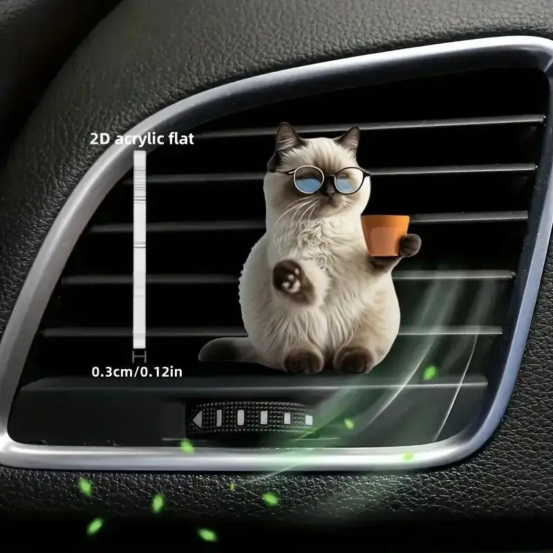 Acrylic Car Vent Clip Aromatherapy Air Freshener Holder 2D Decorative Air Conditioning V detail view