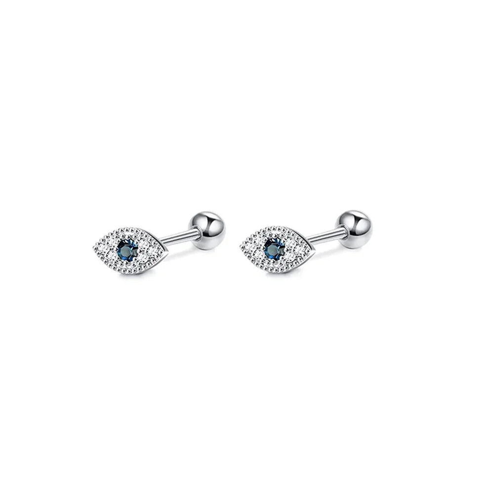 2pcs Hypoallergenic Stainless Steel Cartilage Stud Earrings,Eye Flame Moon Barbell additional angle