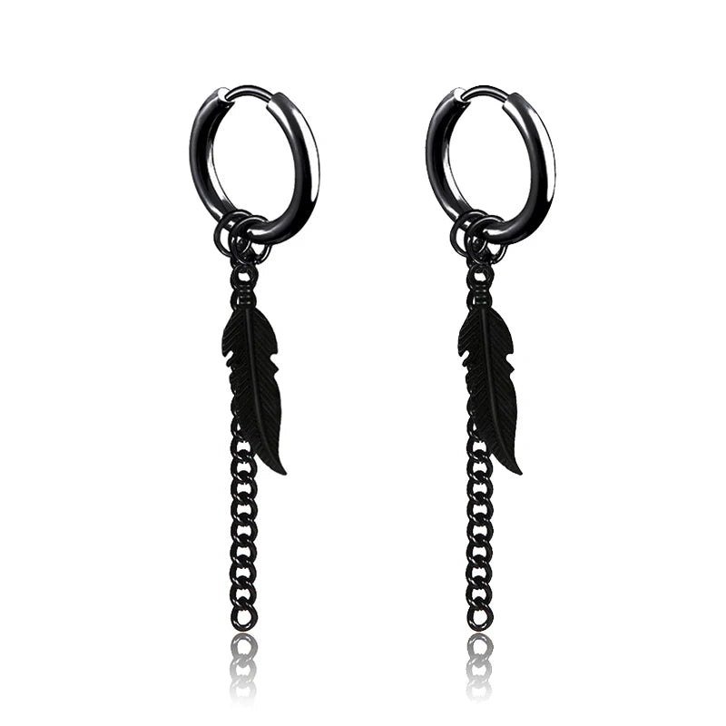 1 /11 Pairs Punk Stainless Steel Stud Earrings Black Earrings Set For Men Women Vintag close-up view