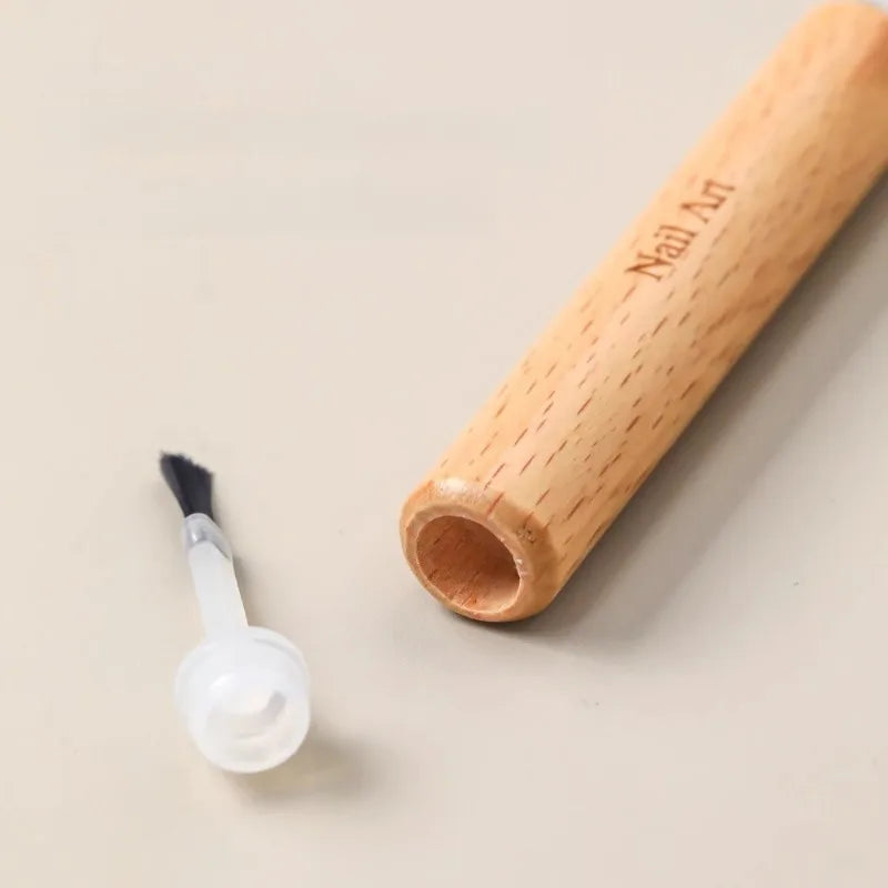 Professional Nail Art Brush Set with Detachable Wooden Grip-Multi-Functional Nail Poli close-up view