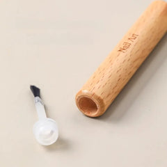 Professional Nail Art Brush Set with Detachable Wooden Grip-Multi-Functional Nail Poli close-up view