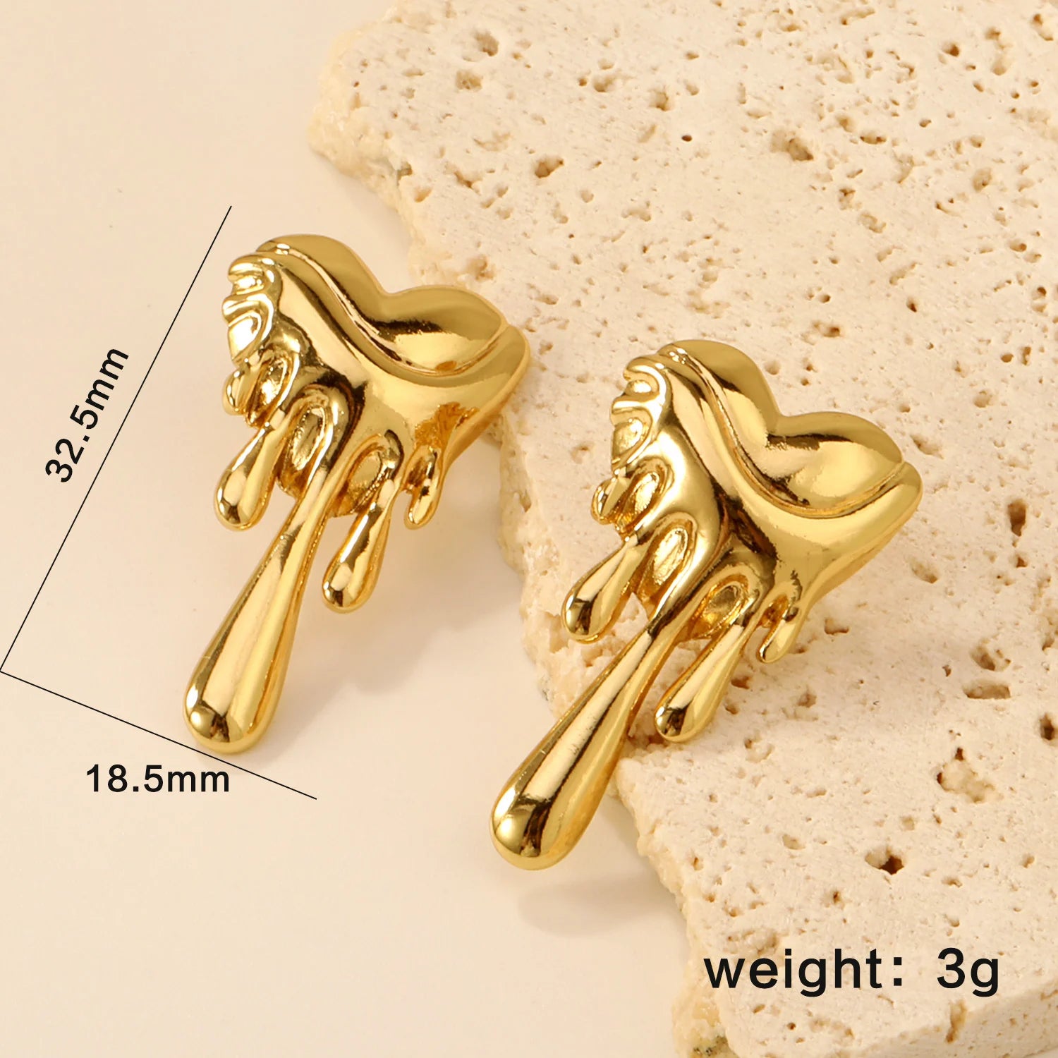 LUXUKISSKIDS Fairy Flower Earrings Stud | Gold-Plated Stainless Steel Piercing Jewelry close-up view
