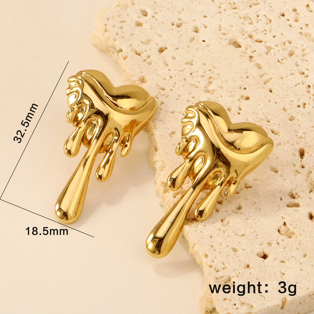 LUXUKISSKIDS Fairy Flower Earrings Stud | Gold-Plated Stainless Steel Piercing Jewelry close-up view
