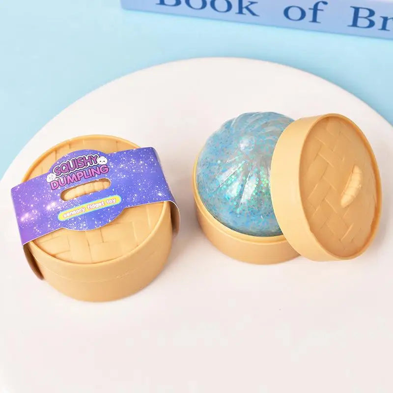 Colorful Glitter Dumpling Stress Ball | Fun Sensory Squeeze Toy lifestyle view
