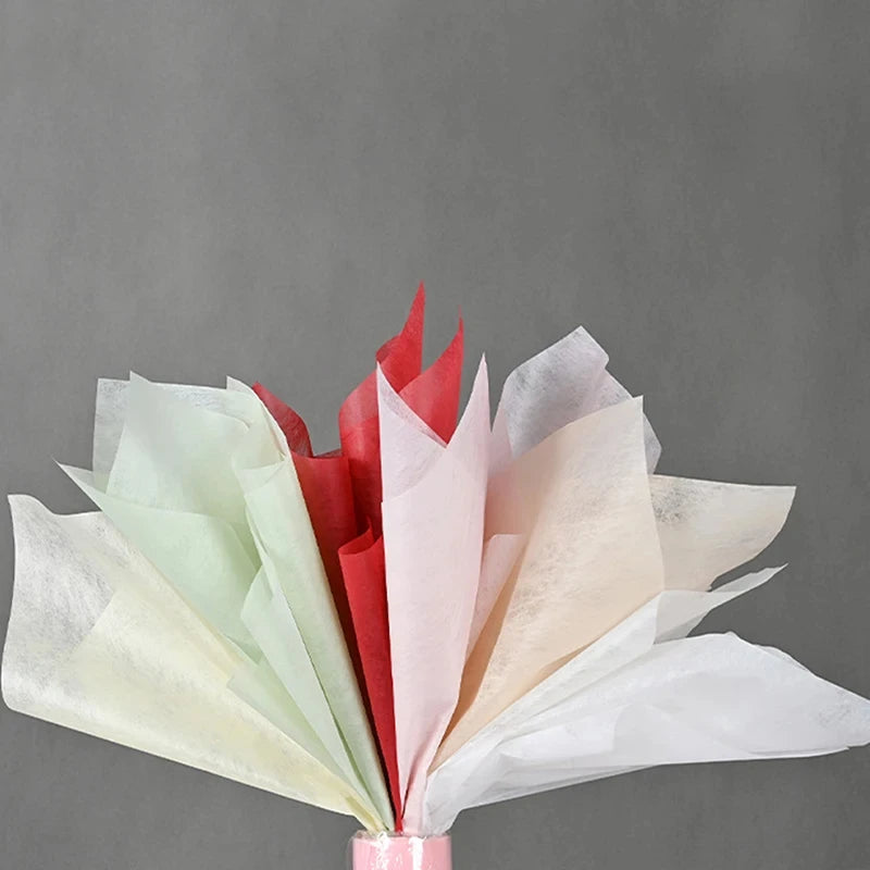 40pcs Milk Cotton Tissue Paper for Flower Wrapping | DIY Bouquet Craft Supplies close-up view