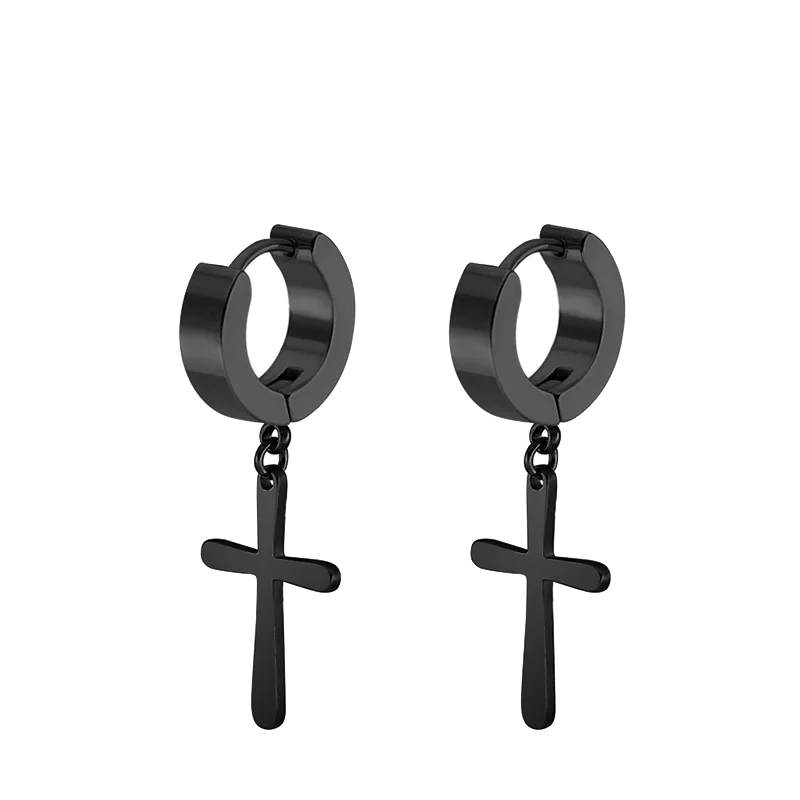Punk Stainless Steel Stud Earrings Set | Unisex Hip Hop Piercing Jewelry detail view