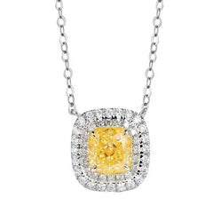 Huitan Women Pendant Necklace Inlaid Sparkling Yellow Cubic Zirconia Charming Party Engagement Daily