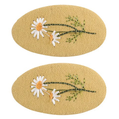 Hand Embroidered Floral BB Hair Clips Soft Fabric Non Slip Hair Barrettes Little Girls Daily Picnic Party Photo Hair Accessories