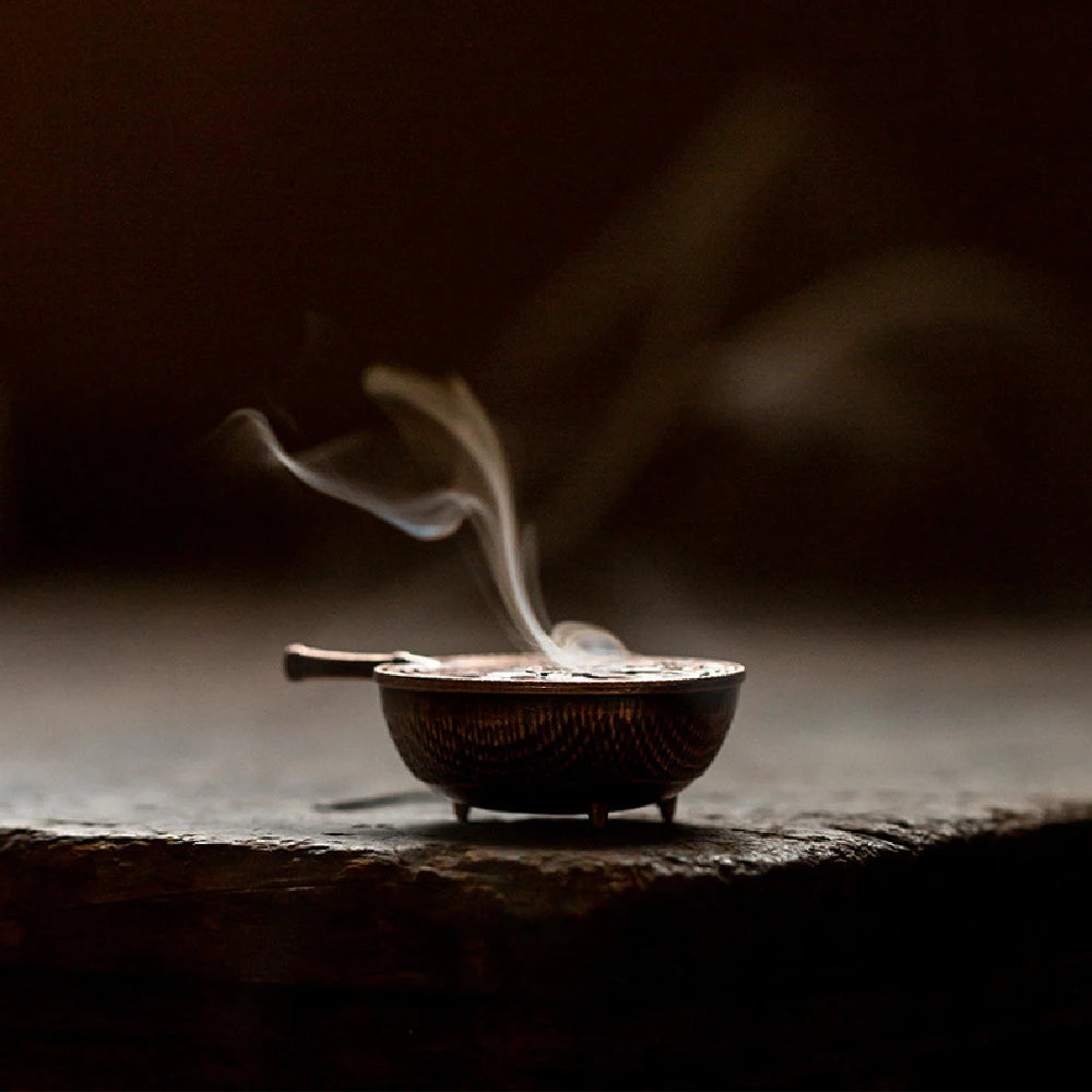 Mini Teapot Incense Burner | Vintage Sandalwood Holder for Living Room close-up view