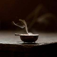 Mini Teapot Incense Burner | Vintage Sandalwood Holder for Living Room close-up view