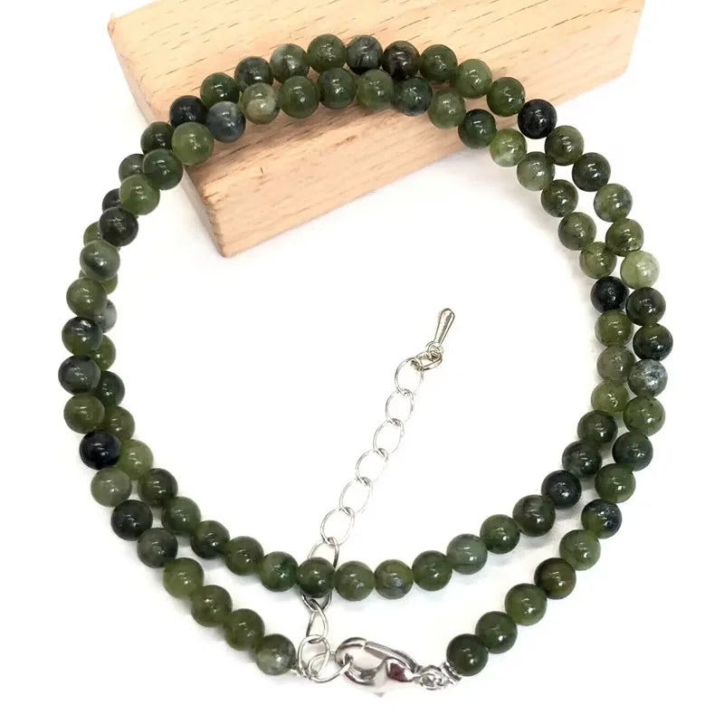 2025 Natural Stone Crystal Choker Necklace | 4mm Bohemian Adjustable Choker lifestyle view