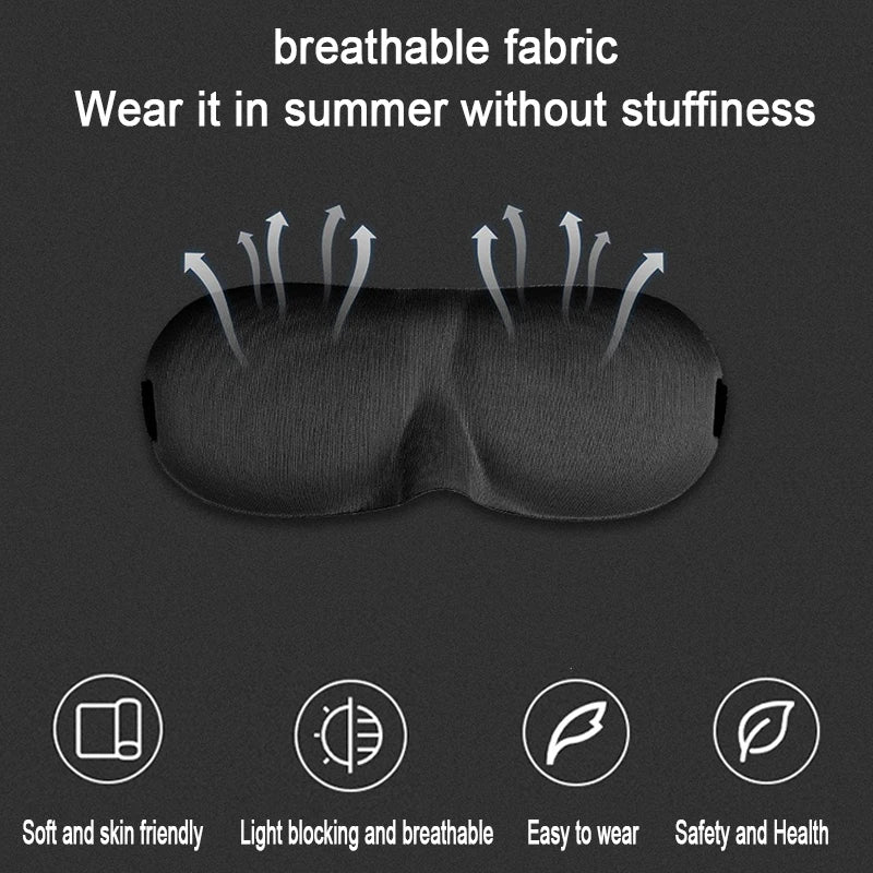 3D Sleeping Mask Eyepatch | Light Blocking Blindfold for Travel and Sleep close-up view