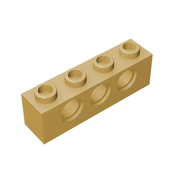 Gobricks GDS-625 Technical Brick 1x4 3-Hole | Compatible with Lego 3701 close-up view