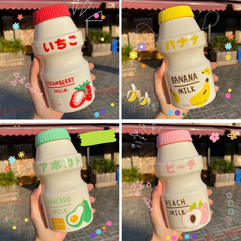 480ml Yogurt Plastic Water Bottle For Girls Children Tour Fruit Drinking Bottle Kawai alternate view