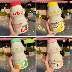 480ml Yogurt Plastic Water Bottle For Girls Children Tour Fruit Drinking Bottle Kawai alternate view
