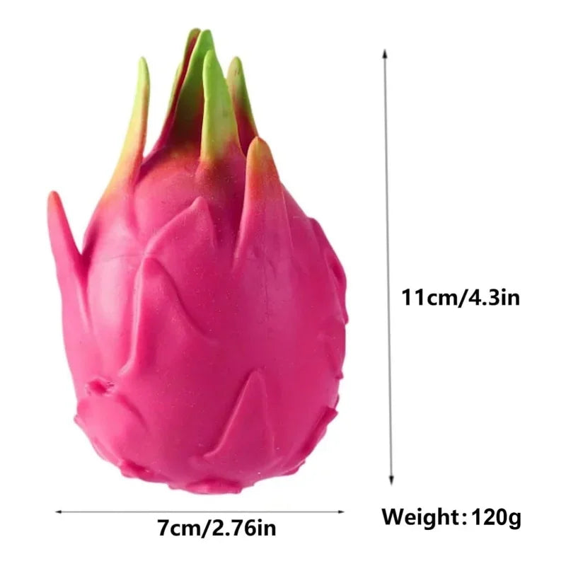 Dragon Fruit/Peach/Orange/Durian/Mango/Banana /Strawberry Squishy, Soft Squeeze Stres alternate view