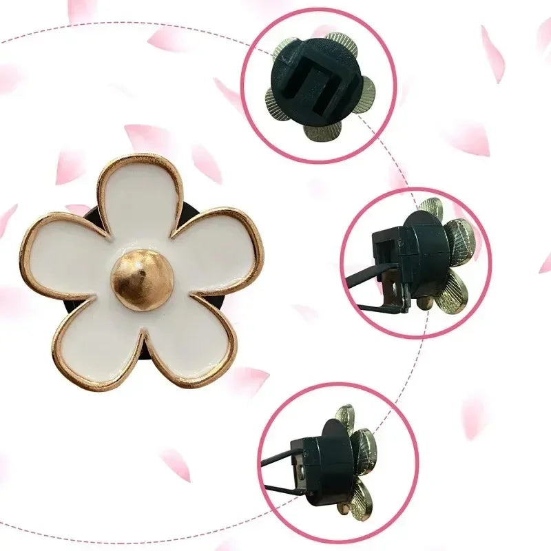 4Pcs/set Car Air Outlet Perfume Clip Cute Flower Aromatherapy Clip Mini Decoration Car close-up view
