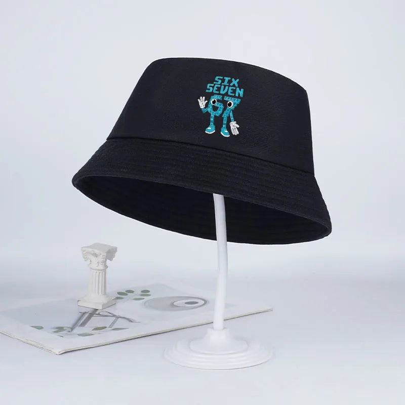 67 Cartoon Printed Kids Bucket Hat | Unisex Sun Hat for Outdoor Play lifestyle view