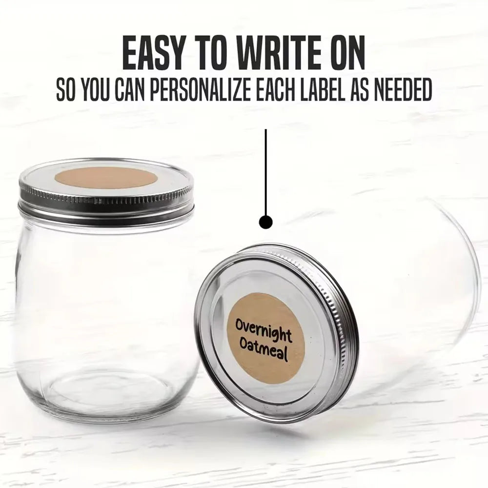 Kraft Round Self-Adhesive Labels | 500pcs per Roll for Organizing and Personalizing close-up view