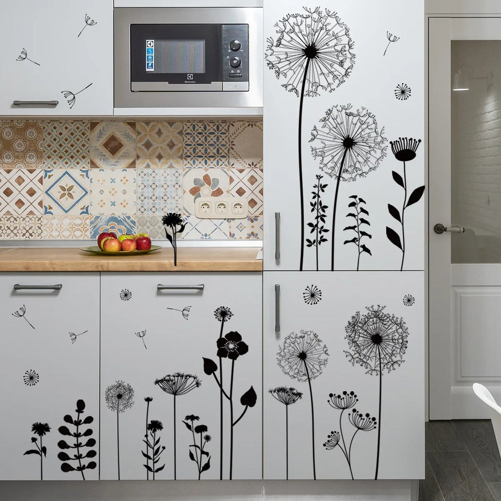 2pcs Dandelion Wall Sticker Set | Self-Adhesive Wall Decor for Bedroom Living Room detail view