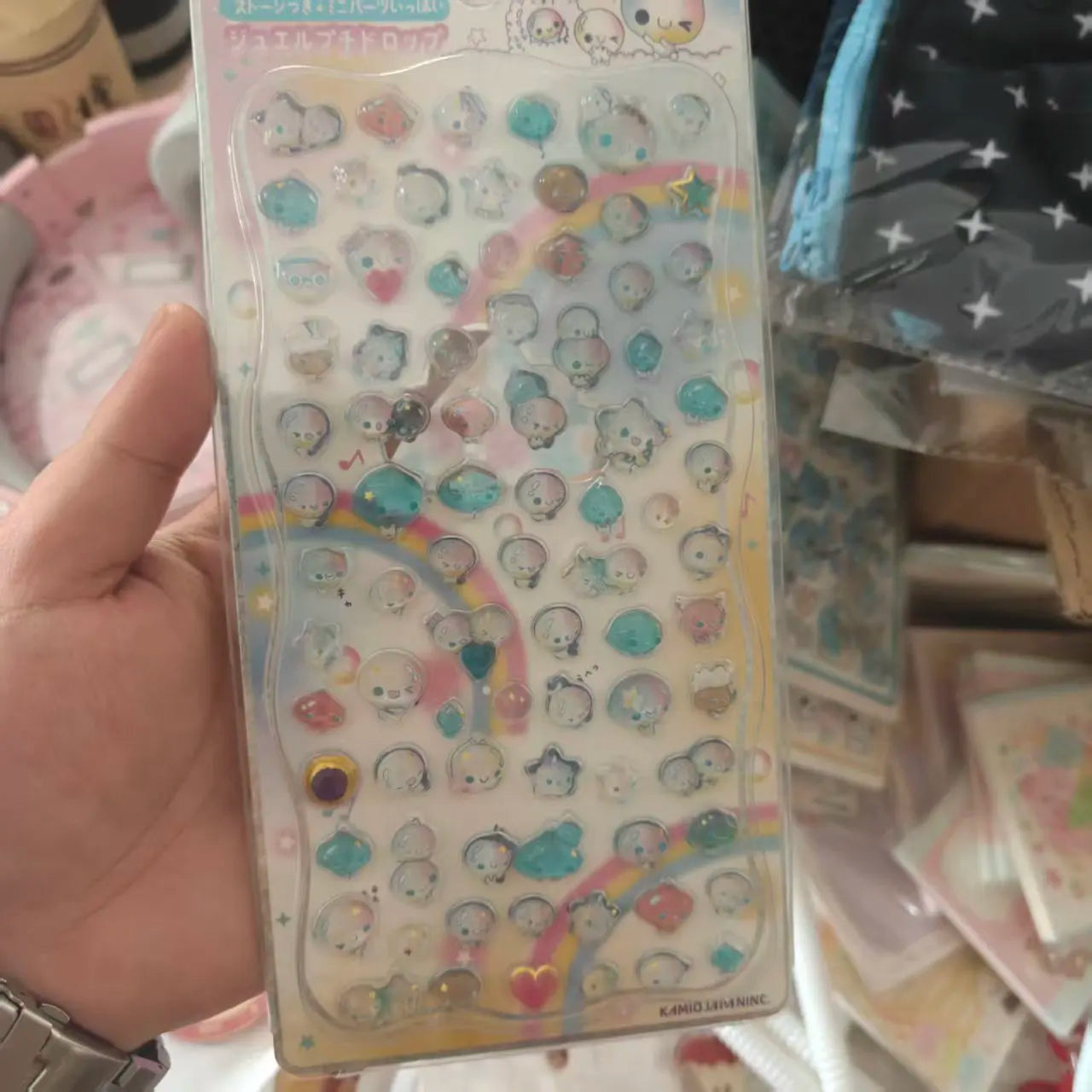 Cartoon Japanese 3D Crystal Relief Stickers Fashion Girls DIY Phone Water Cup Decorat lifestyle view