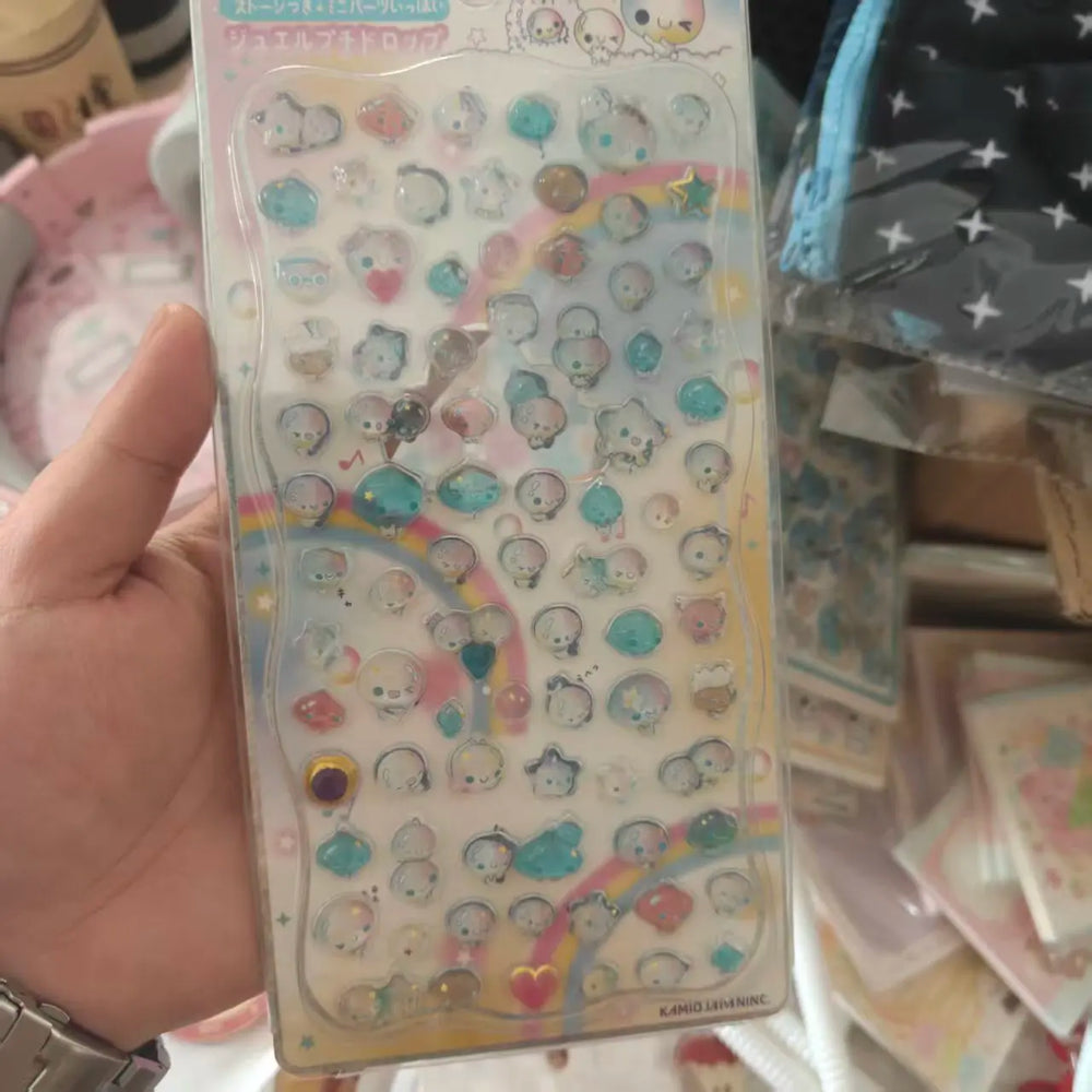 Cartoon Japanese 3D Crystal Relief Stickers Fashion Girls DIY Phone Water Cup Decorat lifestyle view
