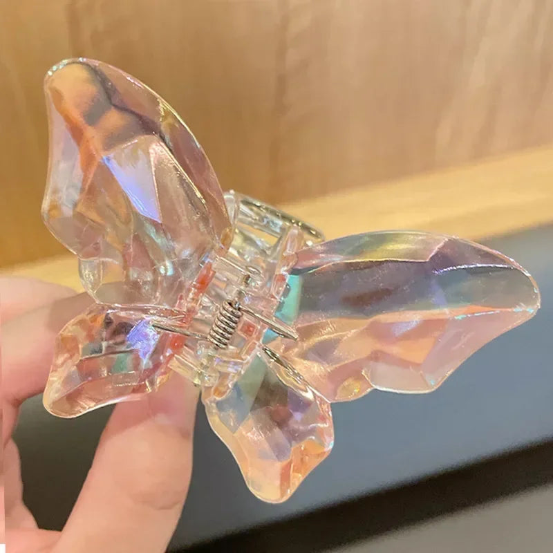 Acrylic Butterfly Hair Claw Crystal Simple Transparent Hair Clip Claw Clamp Korean Fashion Headwear Girls Women Hair Accessories