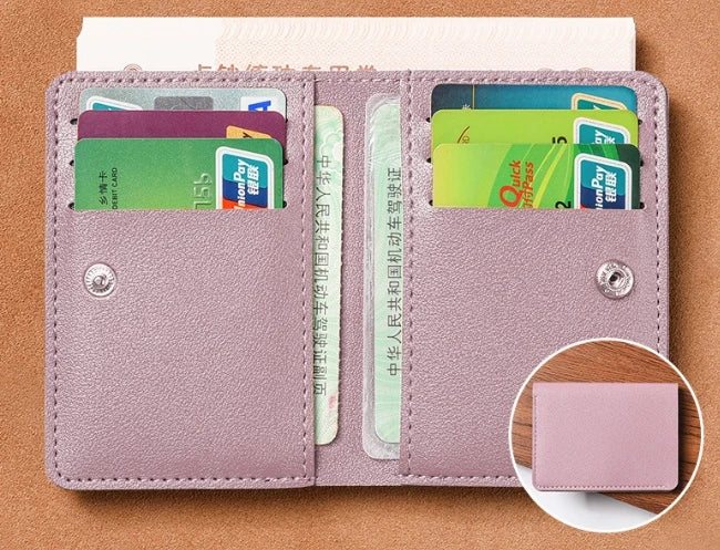 Classic PU Leather Small Wallet | Slim Credit Card and Coin Purse for Men and Women detail view